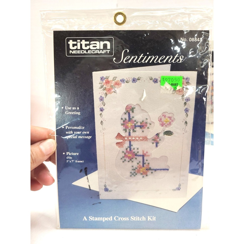 Titan Needlecraft Sentiments A Stamped Cross Stitch Kit No. 08843 Bear